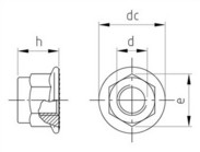 m4 stainless steel locking flange nut